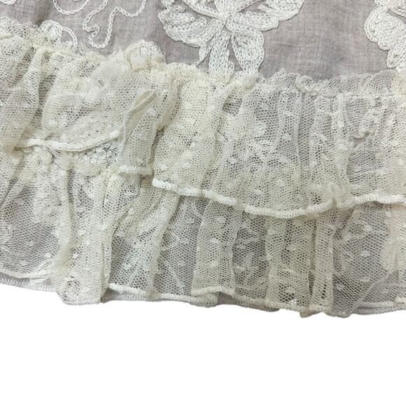 Krazy Kat Vintage Style Floral Lace Ruffle Dress Beige Size 3T - Picture 2 of 6